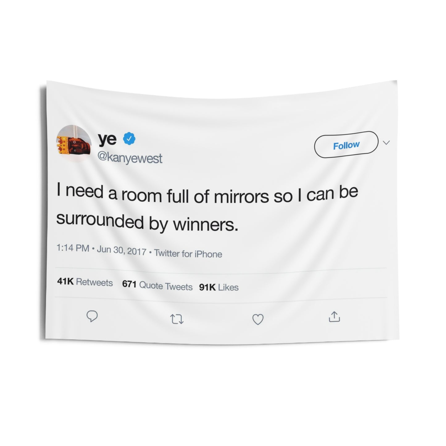 Kanye Mirrors Tweet Flag